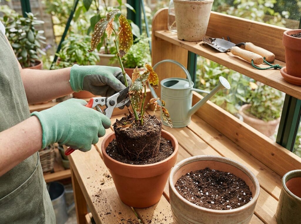 poda de partes afetadas e replante em substrato novo para tratar e evitar fungos em plantas